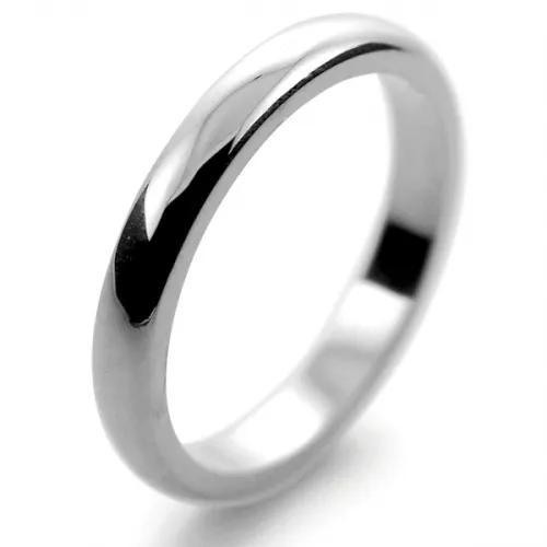 2.5mm Heavy D Shaped Palladium Rings UK 